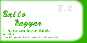 ballo magyar business card